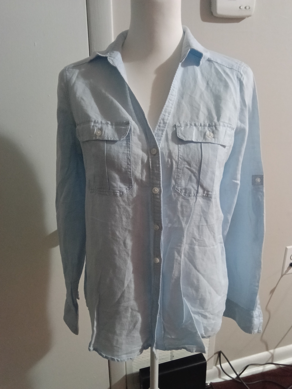 Express Light Blue Women’s Casual Button-Down Shirt